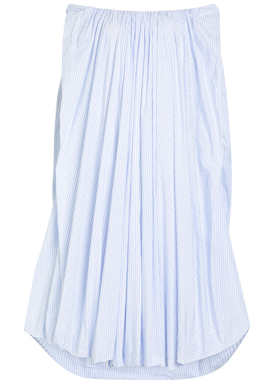 Jacquemus La Robe Lavande Striped Poplin Midi Dress White