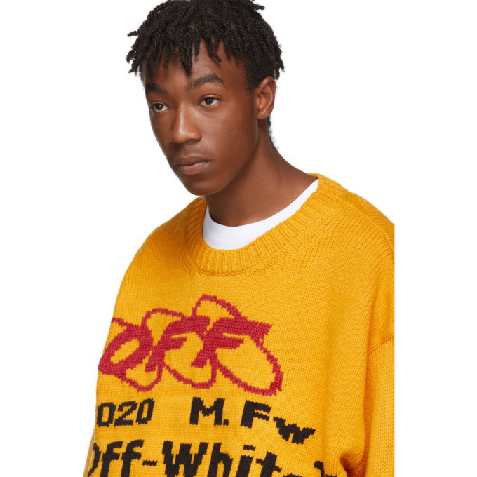 Off-White Yellow and Black Industrial Y013 Sweater Off-White