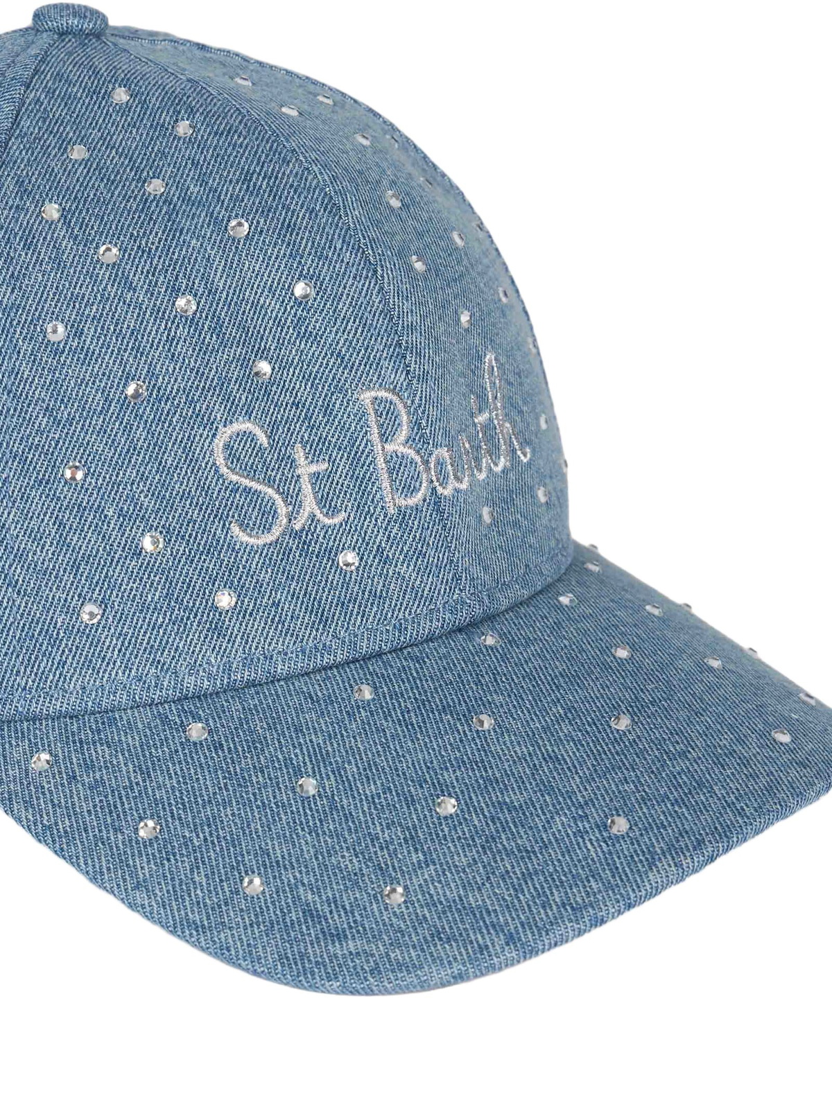 MC2 Saint Barth Denim Rhinestones Embellished Ball Cap Davis