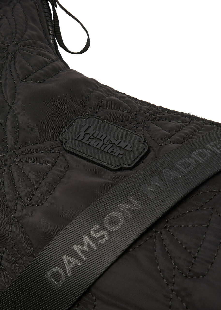 Damson Madder Crescent Bow-embroidered Satin Shoulder bag - Black - One Size