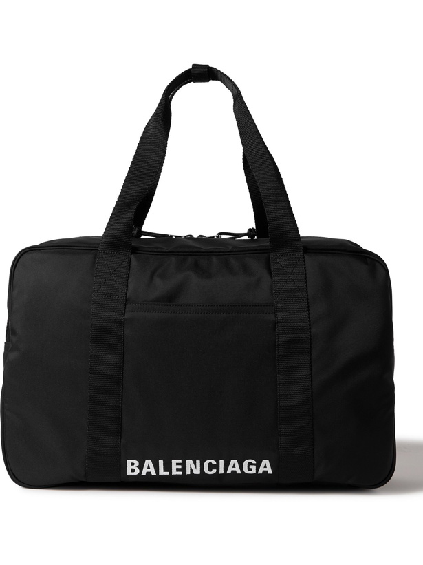 Photo: BALENCIAGA - Logo-Embroidered Recycled Canvas Holdall - Black