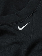 Nike - Solo Swoosh Logo-Embroidered Cotton-Jersey T-shirt - Black