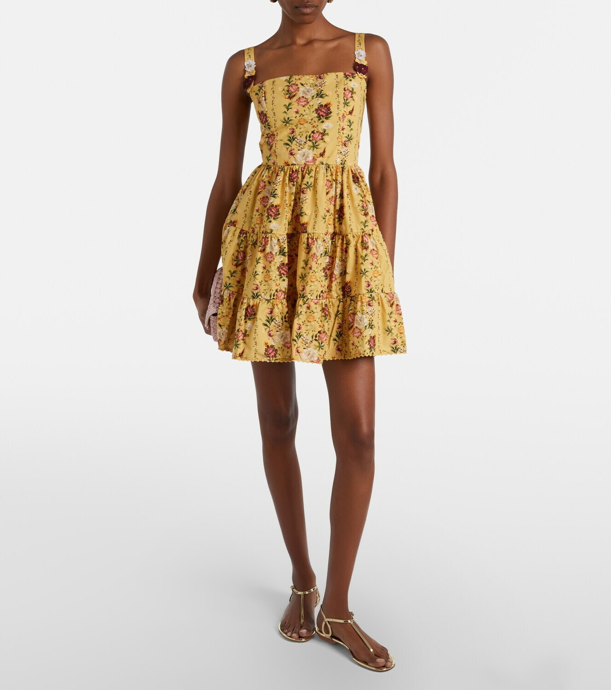 Agua by Agua Bendita Lima floral cotton minidress