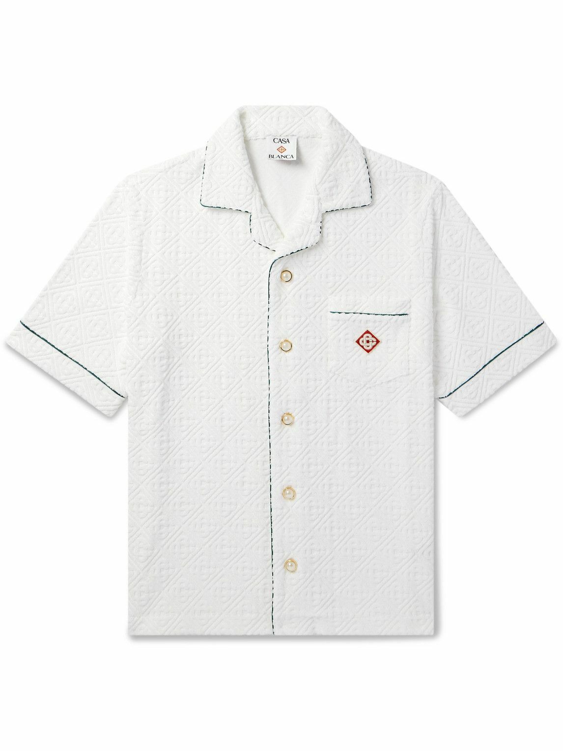 CASABLANCA CAMP COLLAR GRADIENT COTTON SHIRT