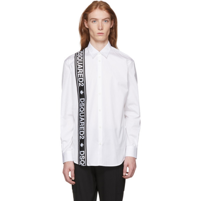 Photo: Dsquared2 White Logo Tape Shirt