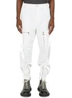Zipped Cargo Pants in White