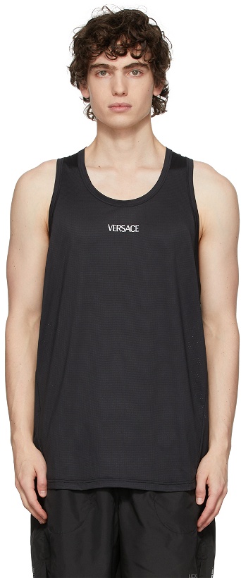 Photo: Versace Underwear Black Greca Running Tank Top