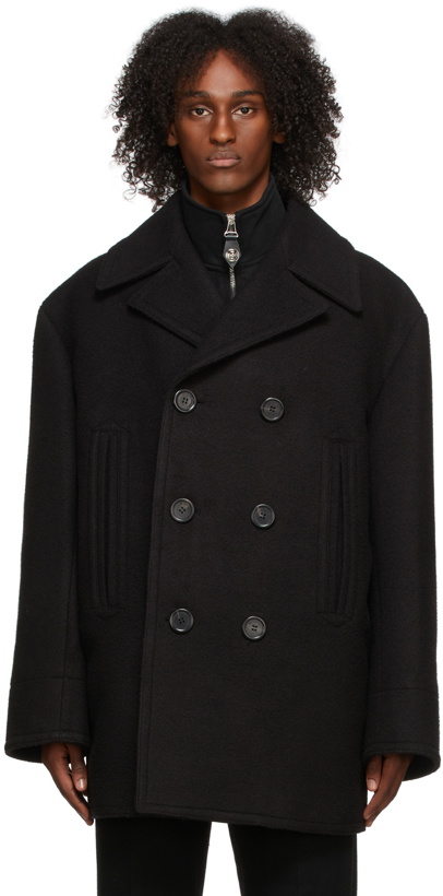 Photo: We11done Black Classic Brushed Peacoat