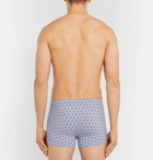 Hanro - Elias Printed Stretch-Cotton Boxer Briefs - Men - Blue