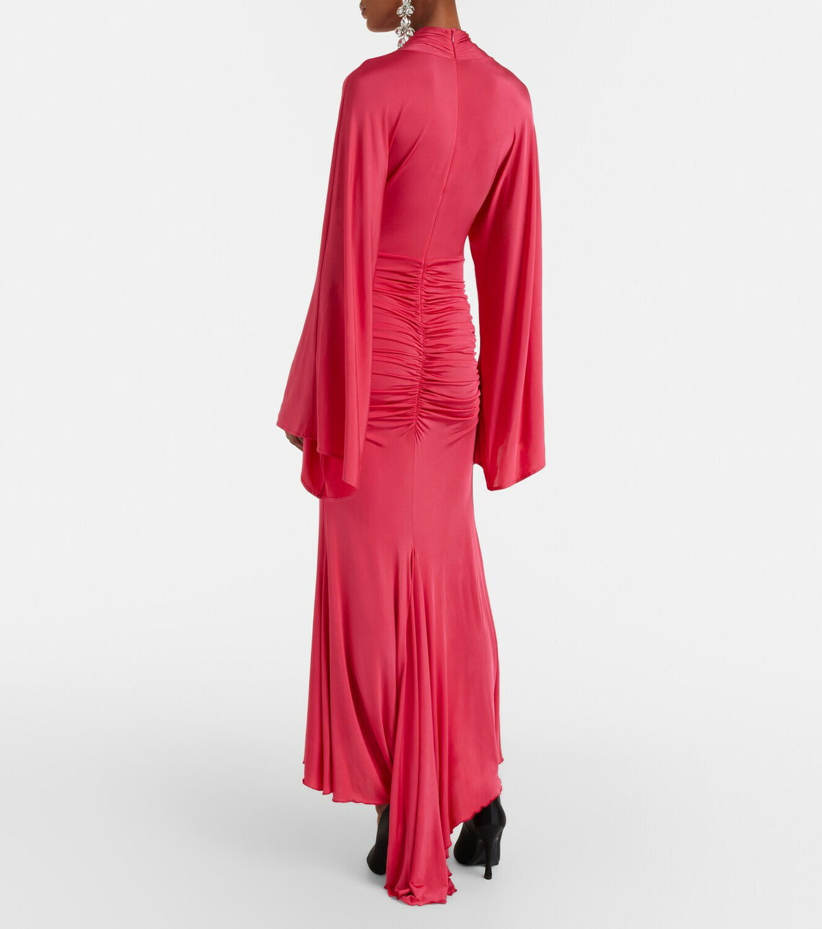 Blumarine Floral-appliqué ruched gown