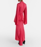 Blumarine Floral-appliqué ruched gown
