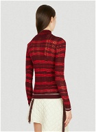 Striped Knitted Sweater in Red