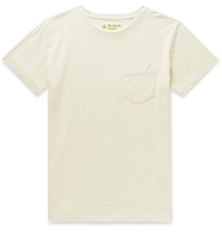 Photo: Mollusk - Garment-Dyed Slub Hemp and Cotton-Blend T-Shirt - Neutrals