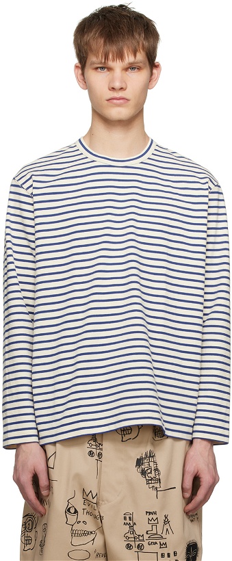 Photo: Junya Watanabe Off-White Striped Long Sleeve T-Shirt