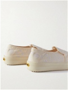 Rhude - Embroidered Canvas Slip-On Sneakers - Neutrals
