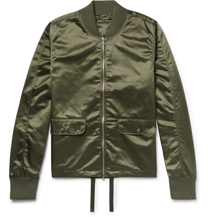 Photo: Officine Generale - Satin Bomber Jacket - Army green