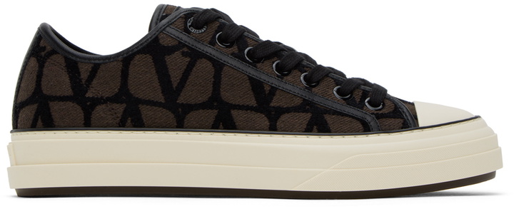 Photo: Valentino Garavani Brown Iconographe Totaloop Sneakers