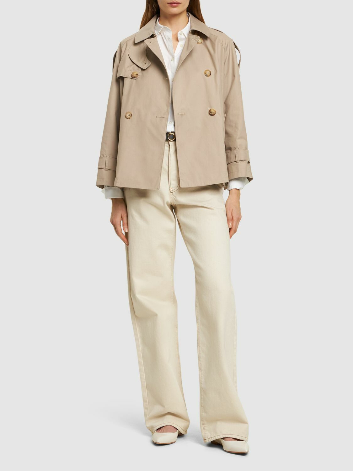 MAX MARA - Dtrench Cotton Twill Short Jacket Max Mara