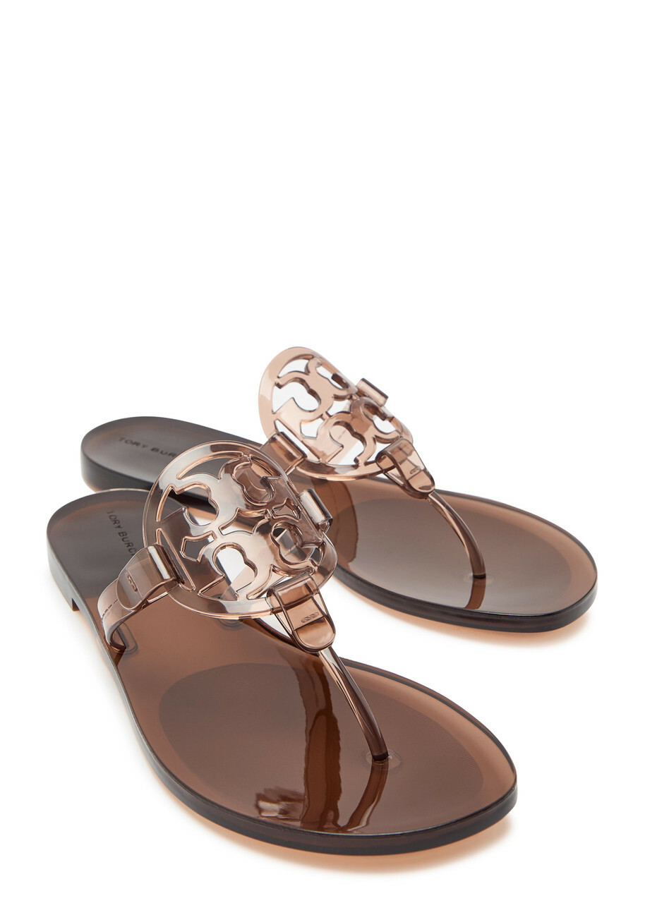 Tory Burch Miller Logo Jelly Sandals Brown