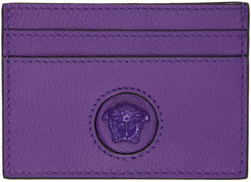 Versace Purple 'La Medusa' Card Holder Versace