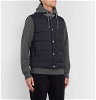 Brunello Cucinelli - Cashmere and Quilted Shell Hooded Down Gilet - Blue
