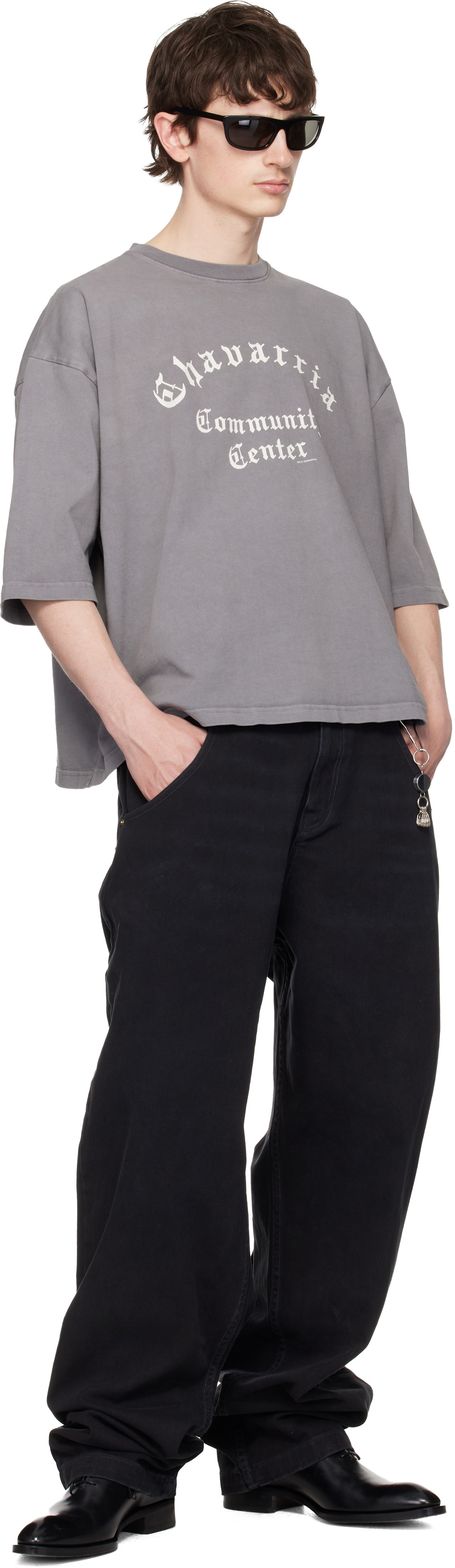 WILLY CHAVARRIA Black Straight Leg 'Bad Boy' Jeans
