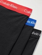 CALVIN KLEIN UNDERWEAR - Three-Pack Stretch-Cotton Boxer Briefs - Black - M