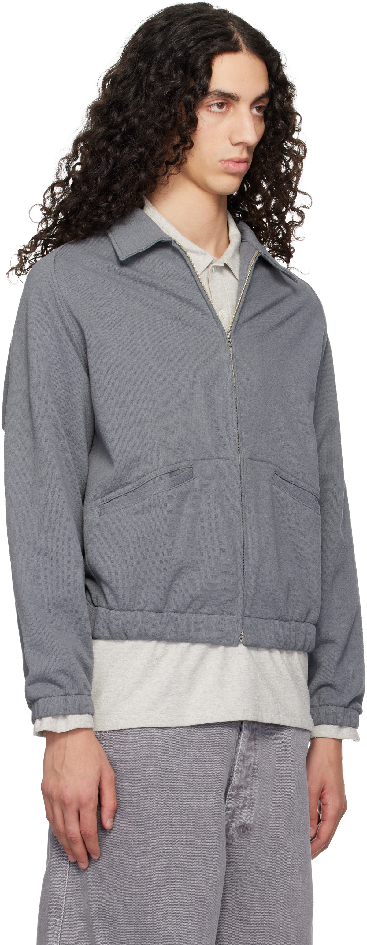 Lady White Co. Gray Textured Coach Jacket