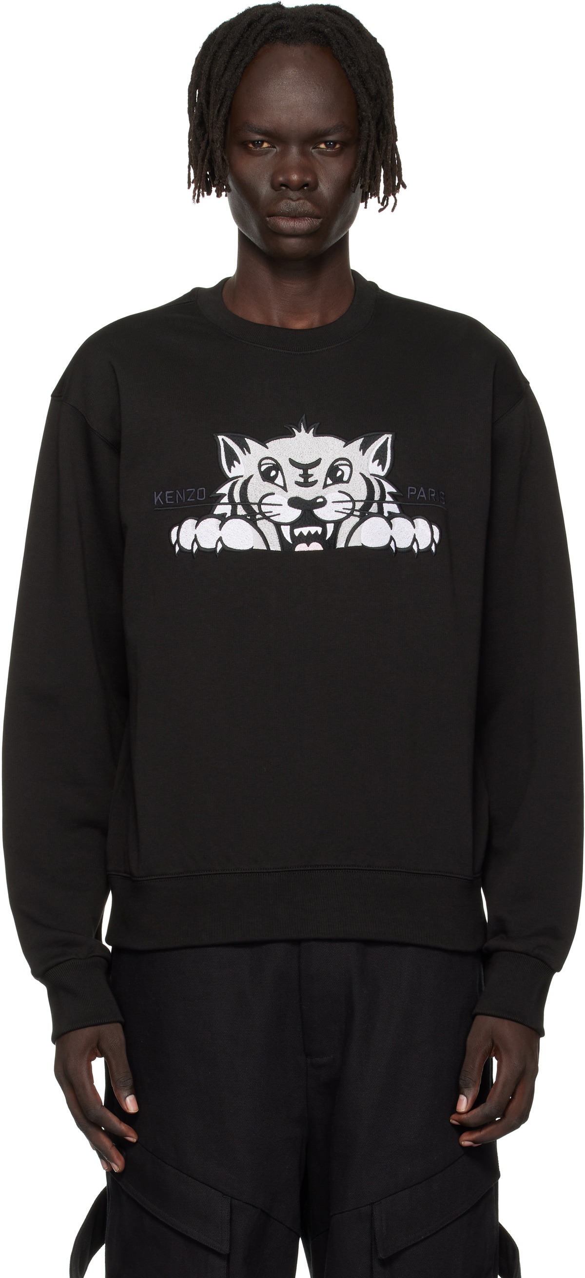 Kenzo Black Kenzo Paris 'KENZO Happy Tiger' Embroidered Sweatshirt
