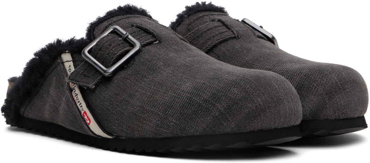 Men's D-Woodstock-Mules in faded denim | Black | Diesel