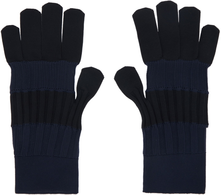 Photo: CFCL SSENSE Exclusive Black & Navy Flutted Gloves