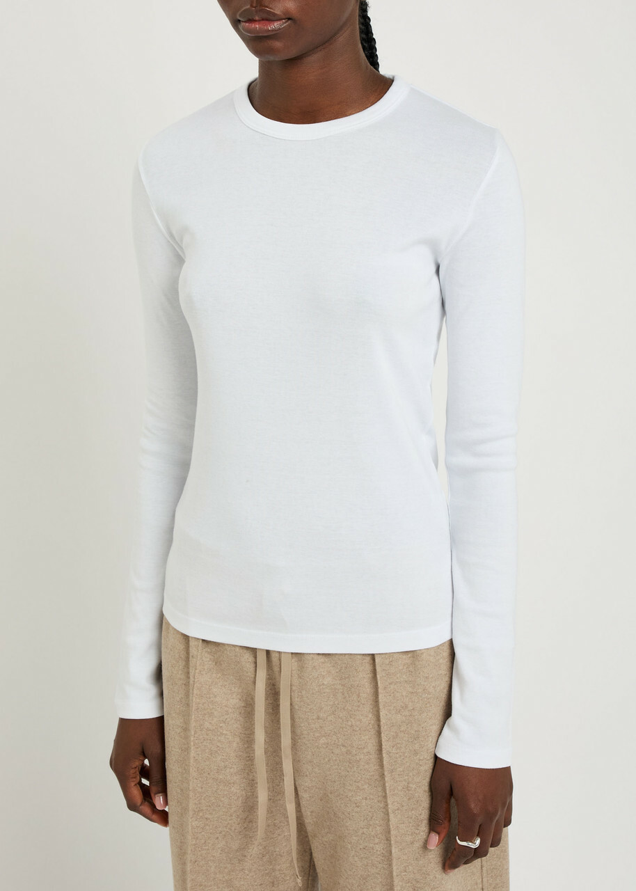 Vince Essential Cotton-blend top White
