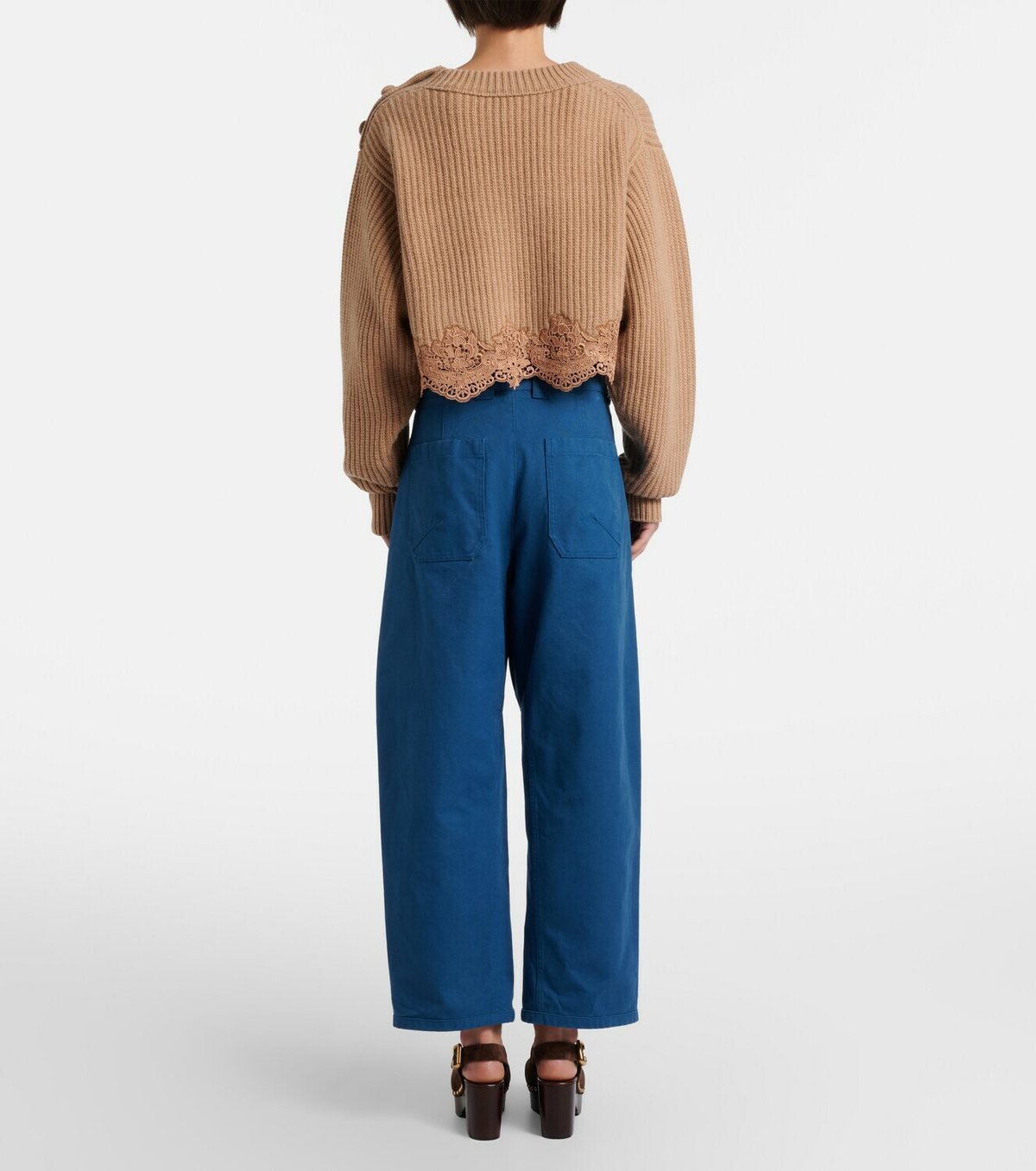 Chloé Cropped barrel-leg pants