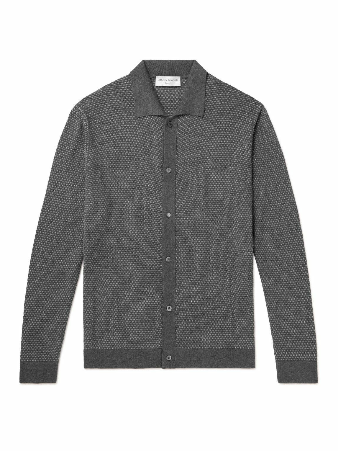 Officine Générale - Kylan Cotton-Blend Polo Shirt - Gray Officine Generale
