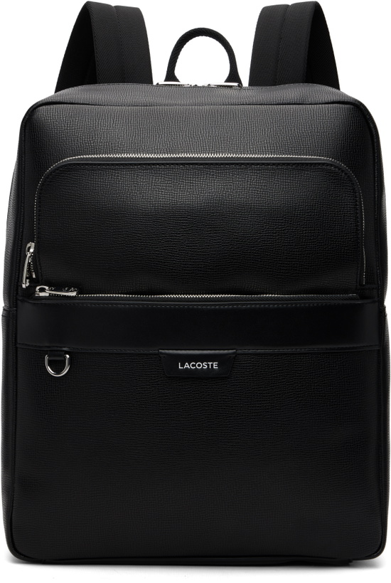Photo: Lacoste Black Ossian Leather Backpack
