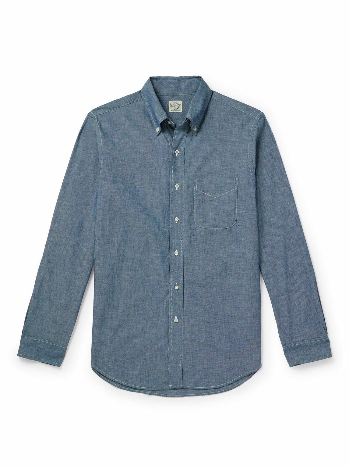 OrSlow - Button-Down Collar Cotton-Chambray Shirt - Blue orSlow