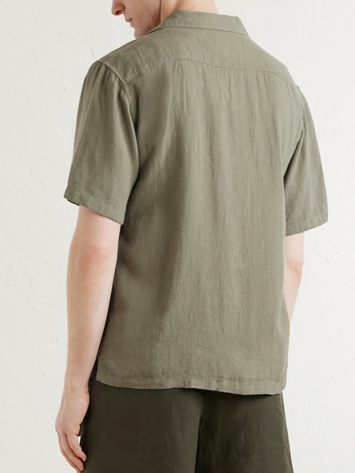 Aimé Leon Dore - Embroidered Linen-Blend Shirt - Green