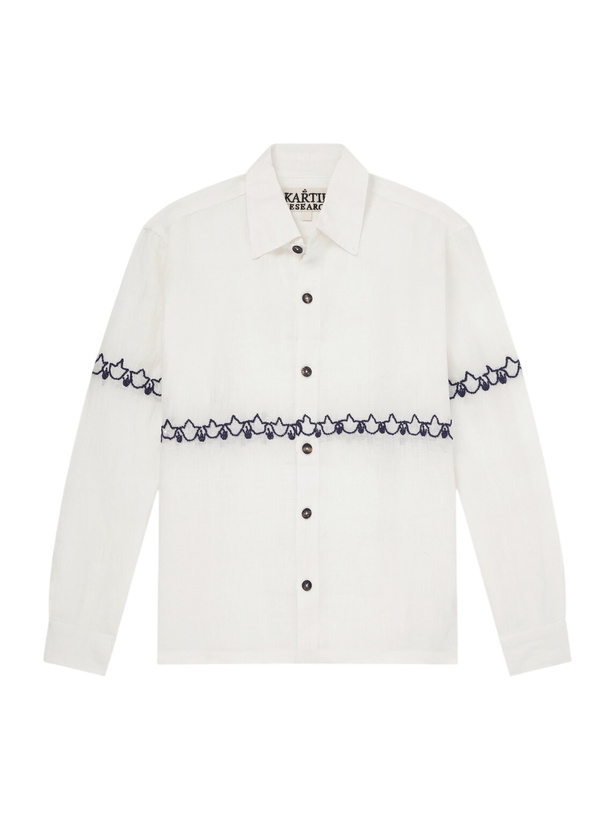 Photo: Kartik Research - Embroidered Linen Shirt - Neutrals