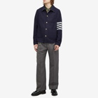 Thom Browne Men's Melton Wool Utility Patch Jacket in Navy