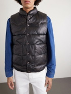 RRL - Reversible Quilted Leather Gilet - Black