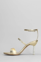 Sophia Webster Rosalind Crystal Mid Sandals In Gold Leather