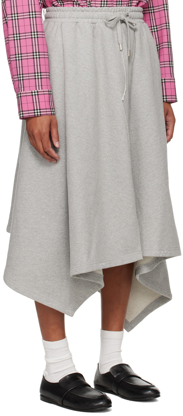 ADER error Gray Asymmetric Midi Skirt
