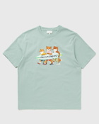 Maison Kitsune Surfing Foxes Comfort Tee Shirt Blue - Mens - Shortsleeves