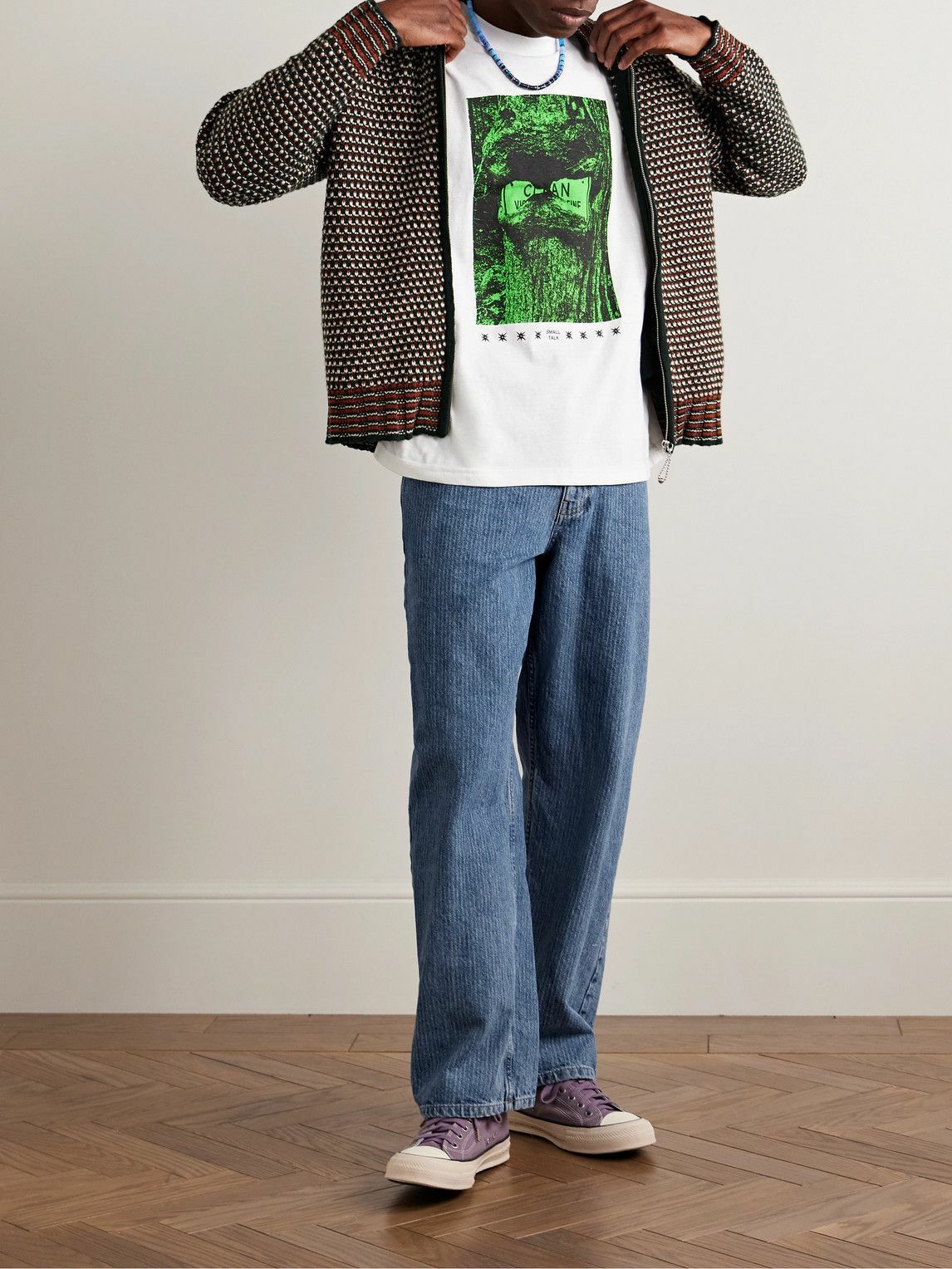Small Talk - Straight-Leg Striped Jeans - Blue