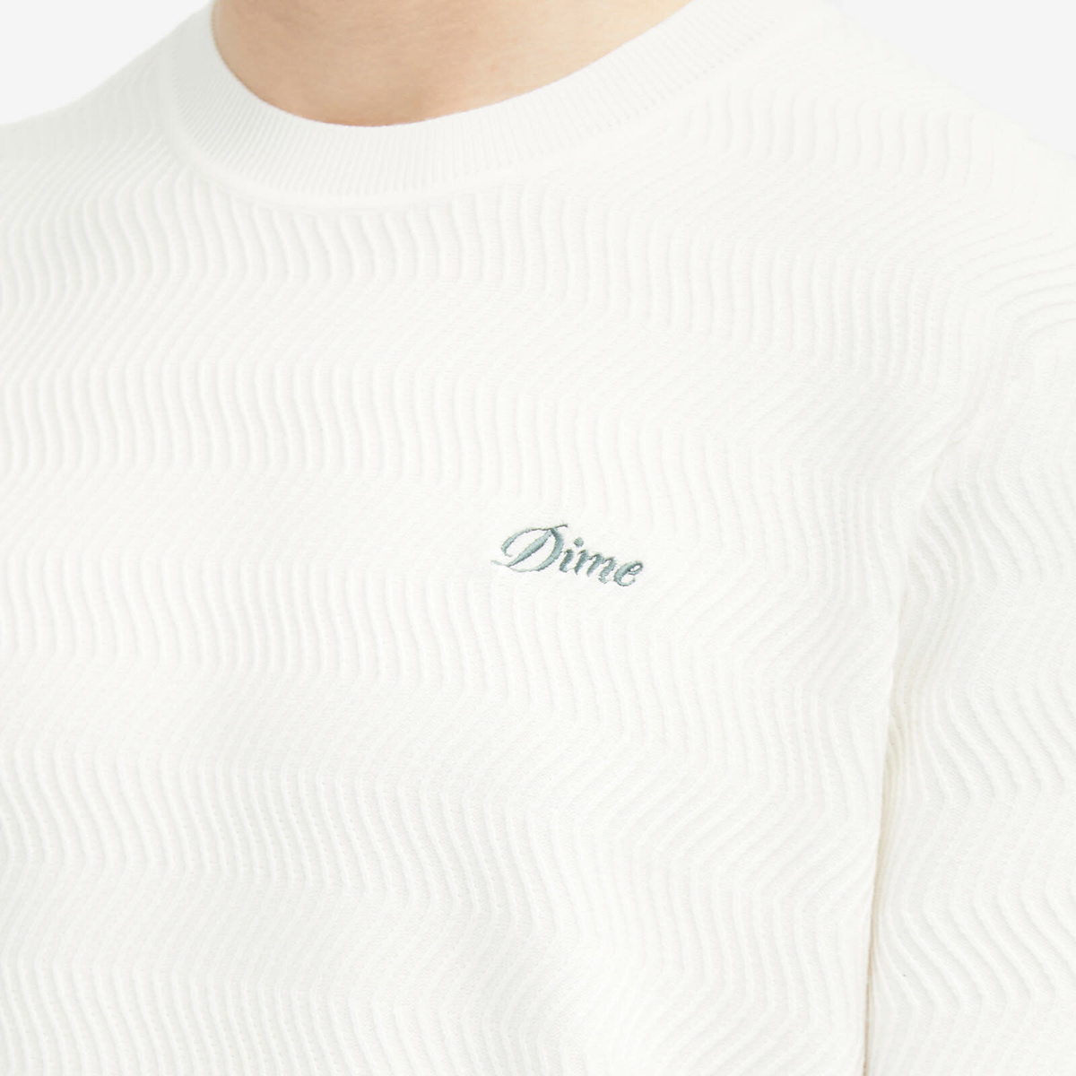 Dime Men's Wave Knit T-Shirt in Ivory Dime
