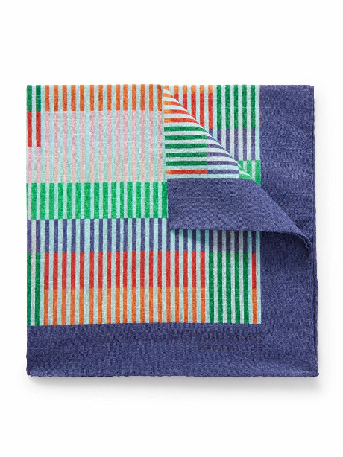 Richard James - Striped Cotton-Voile Pocket Square
