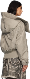 Rick Owens DRKSHDW Taupe Concordians Cropped Alice Bomber Jacket