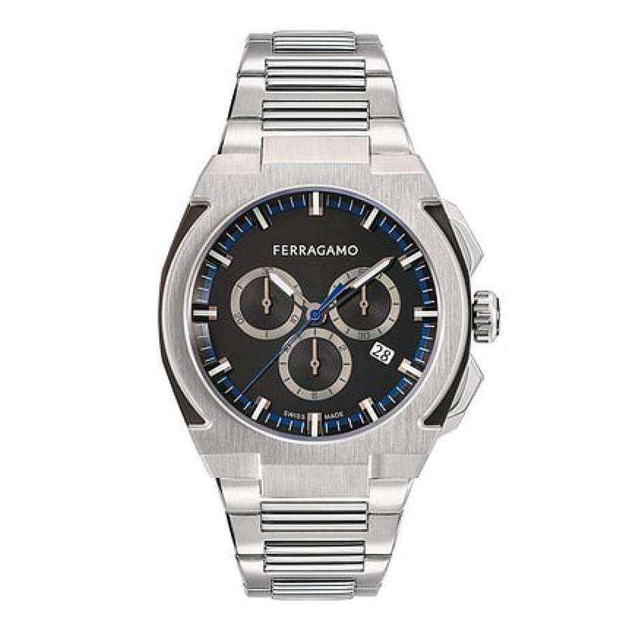 Ferragamo Duo Chronograph Quartz Green Dial Mens Watch SFEZ01124