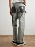 Cherry Los Angeles - Straight-Leg Double-Knee Cotton-Canvas Trousers - Gray