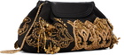 Dries Van Noten Black Small Embroidered Clutch